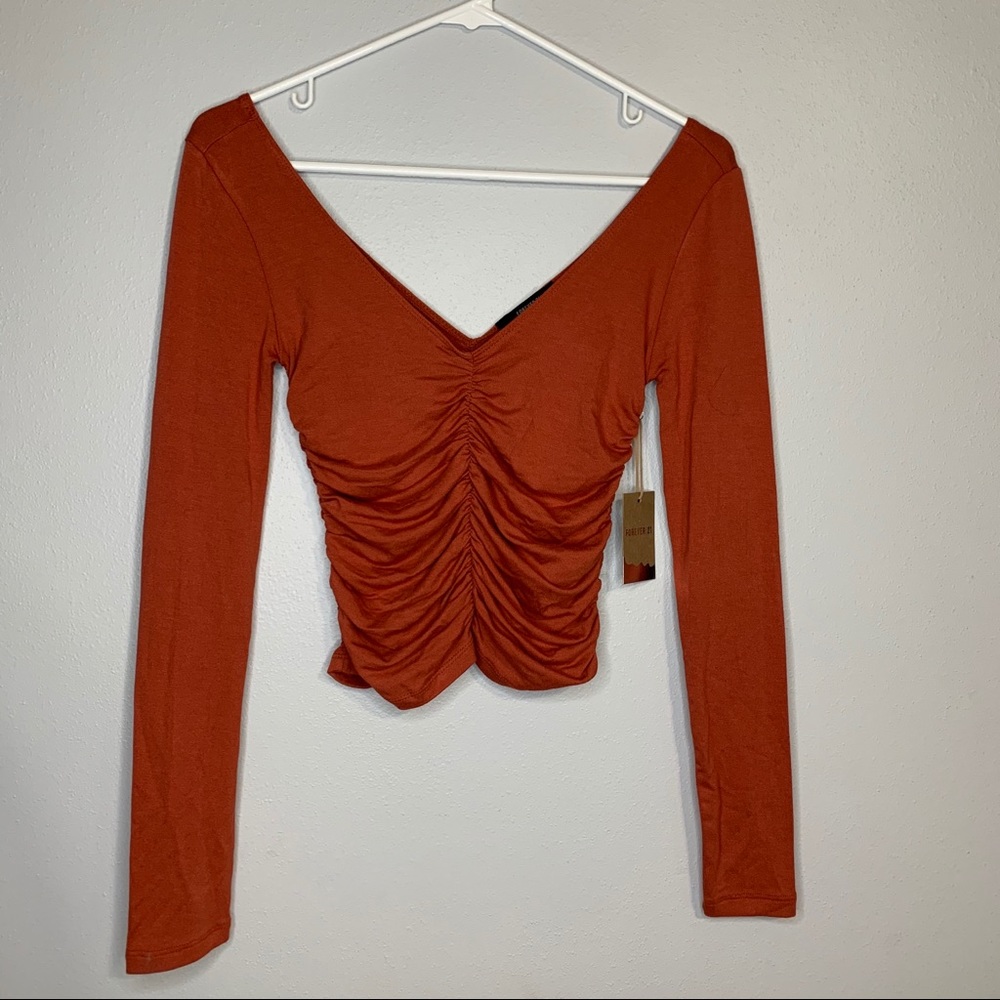 Burnt Orange Long Sleeve Top